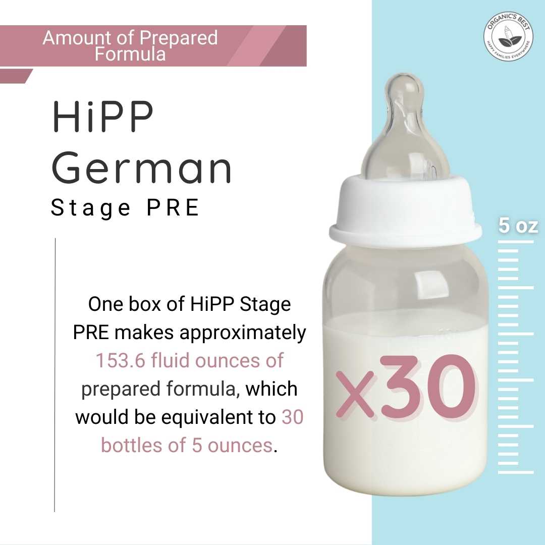 How many bottles does a box of Hipp German stage PRE formula make?