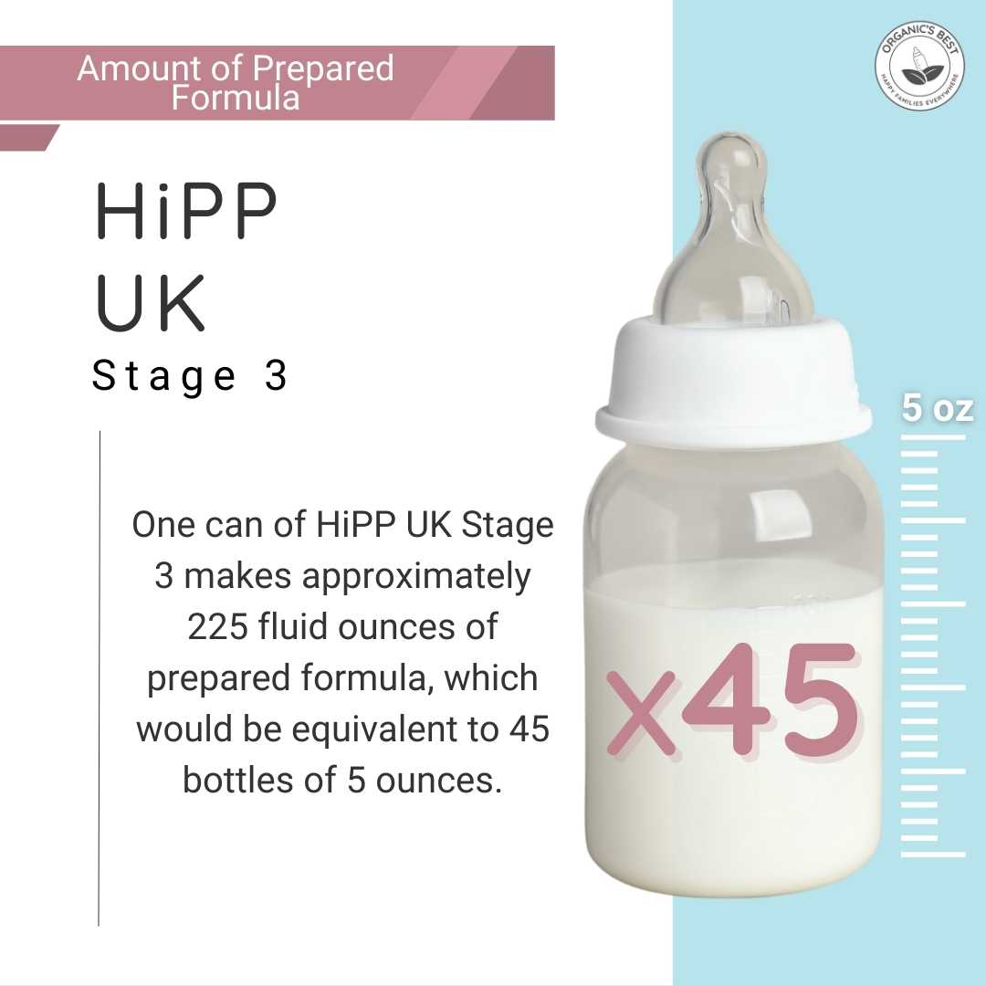 How many bottles does a box of Hipp UK stage 3 formula make?