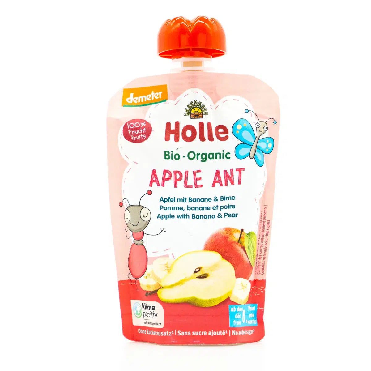 Holle Apple Ant: Apple, Banana & Pear (6+ months) - 12 Pouches