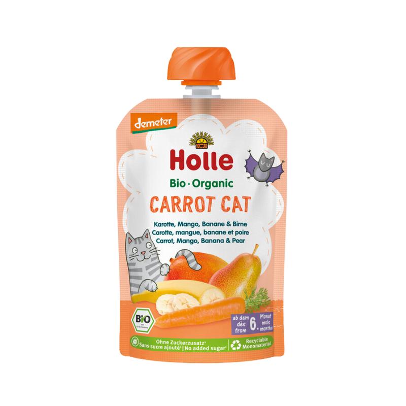 Holle Carrot Cat: Carrot, Mango, Banana & Pear (6+ Months) - 10 Pouches