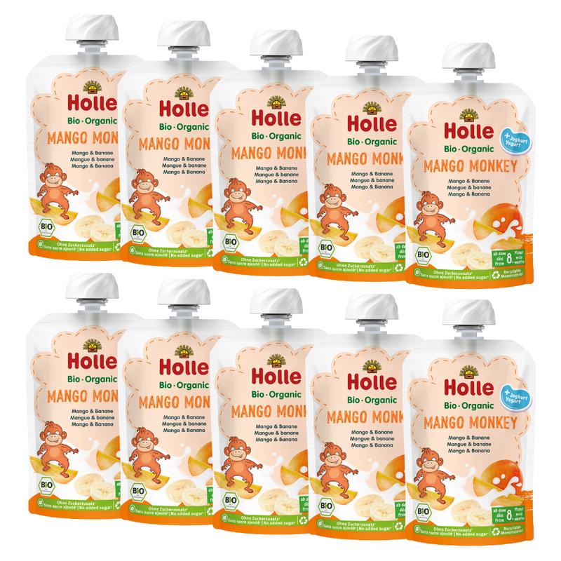Holle Mango Monkey: Mango & Yogurt (8+ Months) - 10 Pouches