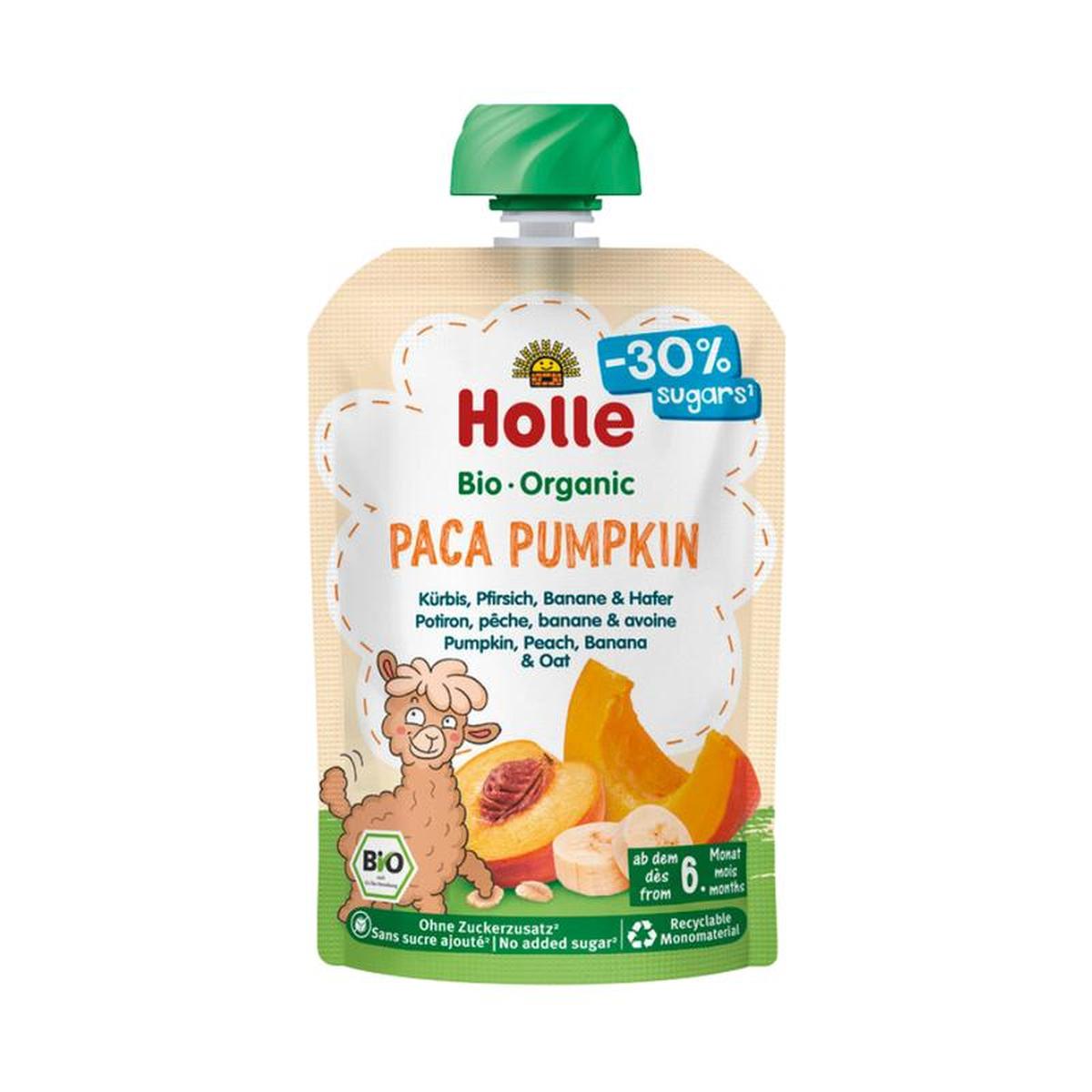 Holle Paca Pumpkin: Pumpkin, Peach, Banana & Oat (6+ months) - 10 Pouches