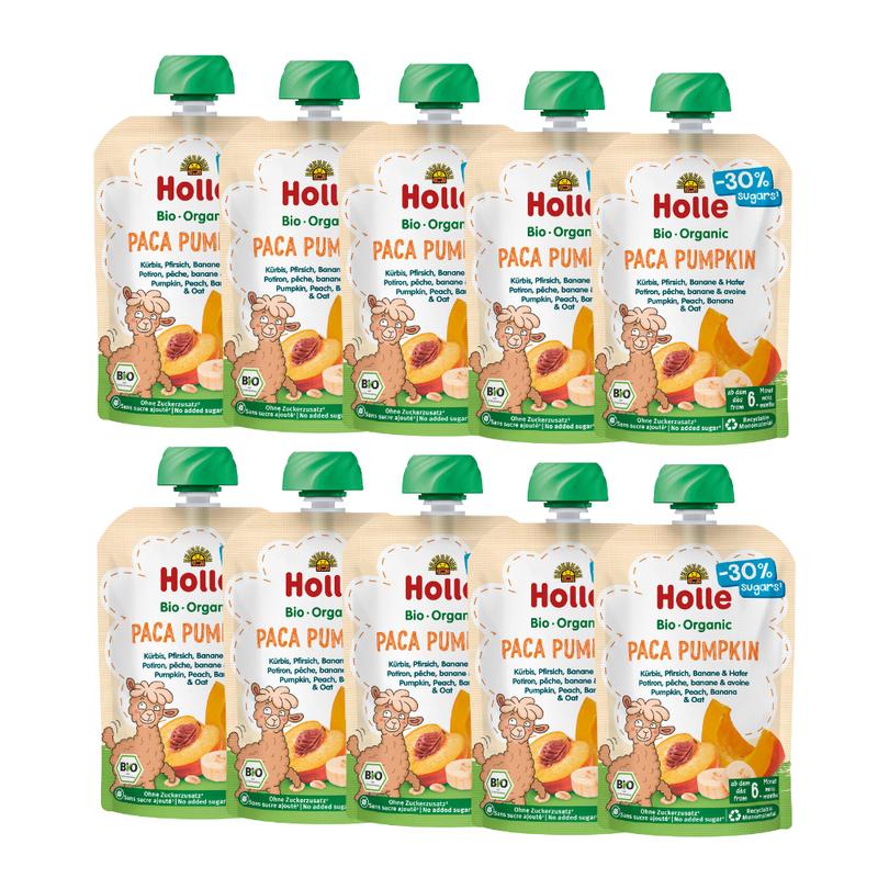 Holle Paca Pumpkin: Pumpkin, Peach, Banana & Oat (6+ months) - 10 Pouches