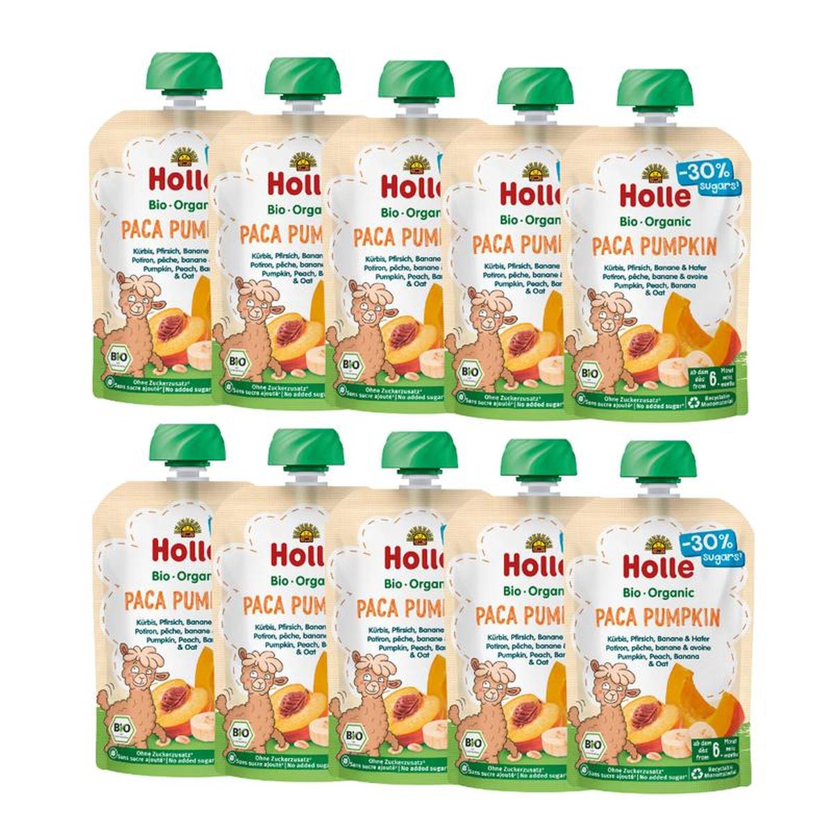 Holle Paca Pumpkin: Pumpkin, Peach, Banana & Oat (6+ months) - 10 Pouches