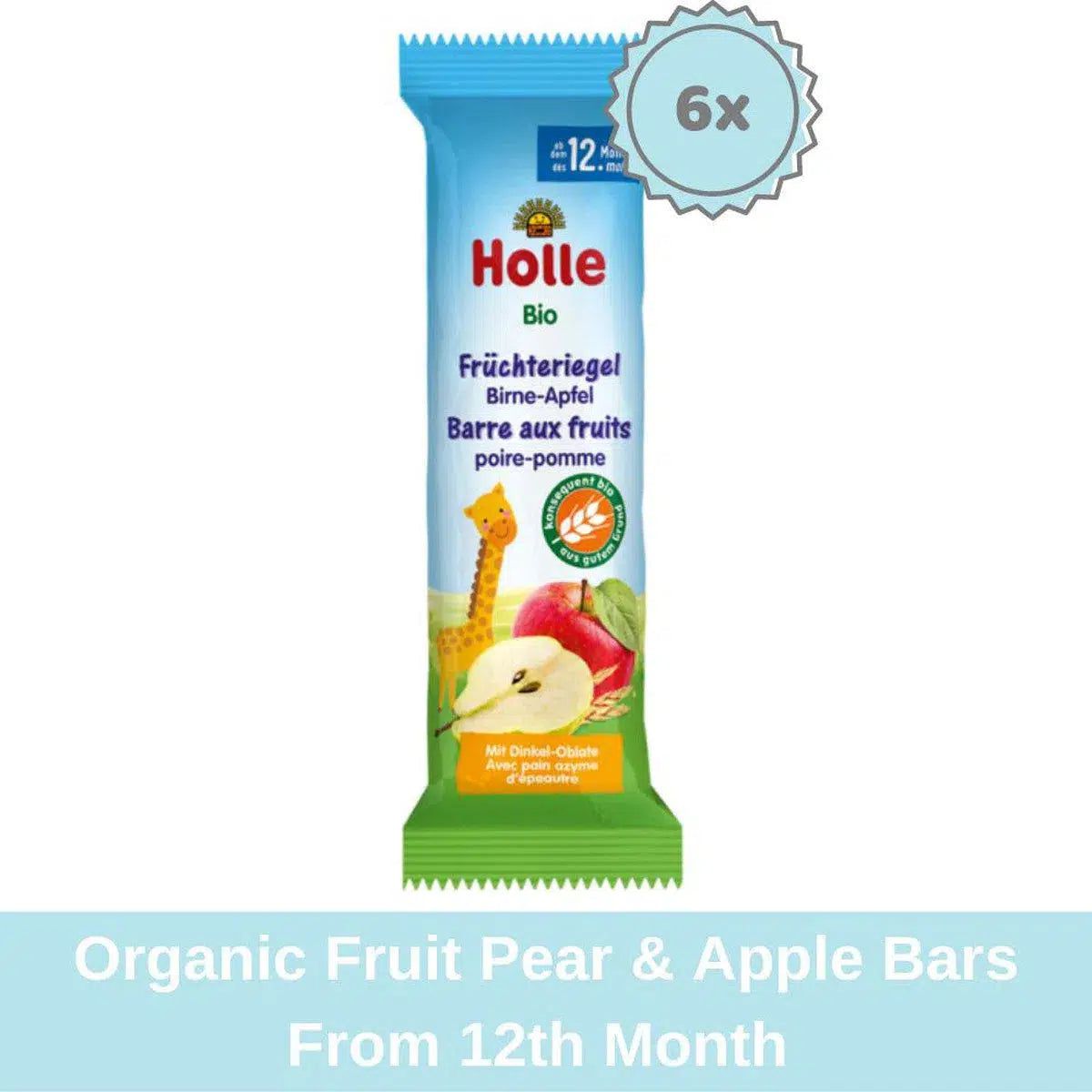 Holle Snack Bars - Pear & Apple (12+ Months), 25g - 6 Bars