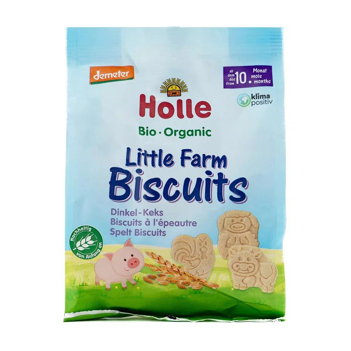 Holle Snack - Little Farm Spelt Biscuits (10+ Months), 100g - 6 Packs