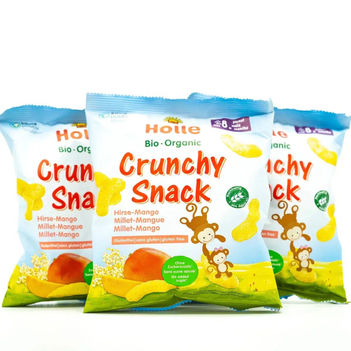 Holle Snack - Mango & Millet Crunchy Baby Puffs (8+ Months), 25g - 6 Packs