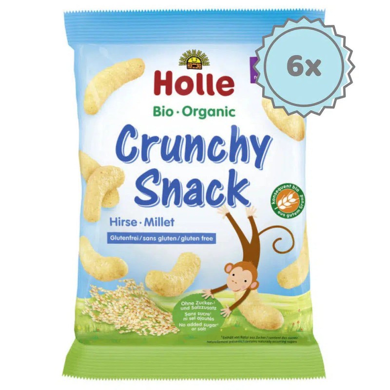 Holle Snack - Millet Crunchy Baby Puffs (8+ Months), 25g - 6 Packs