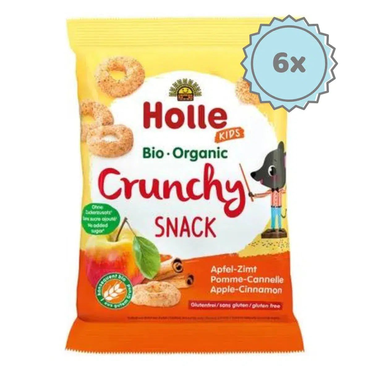 Holle Snack - Organic Apple-Cinnamon Crunchy Baby Puffs (3+ Years), 25g - 6 Packs