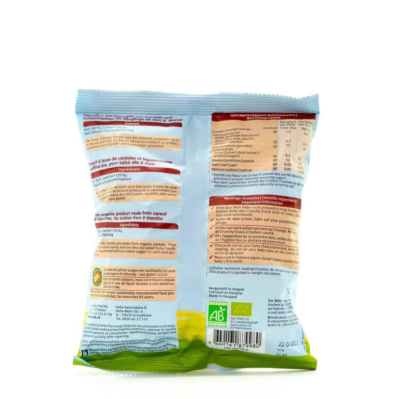 Holle Snack - Rice & Lentil Crunchy Baby Puffs (8+ Months), 25g - 6 Packs