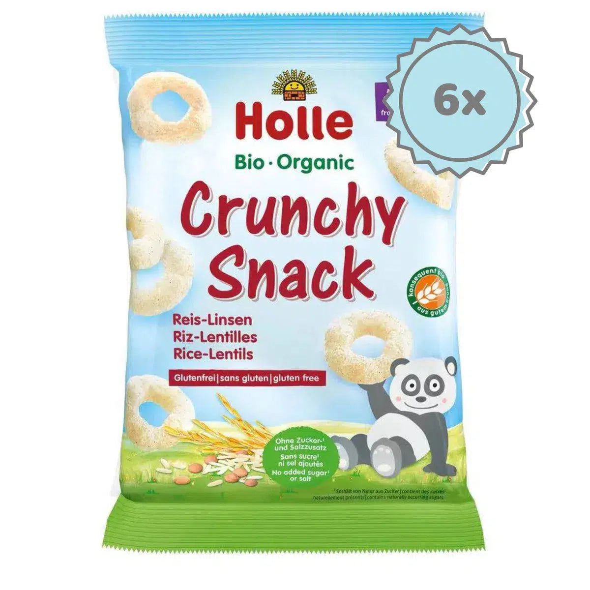 Holle Snack - Rice & Lentil Crunchy Baby Puffs (8+ Months), 25g - 6 Packs