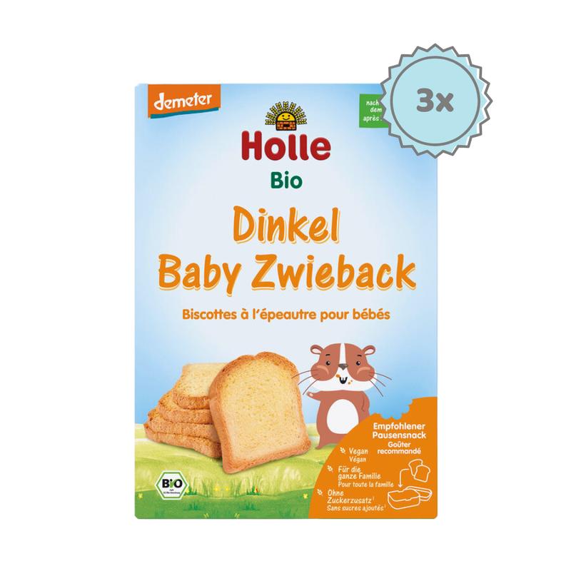 Holle Snack - Spelt Baby Rusks (6+ Months), 200g - 3 Packs