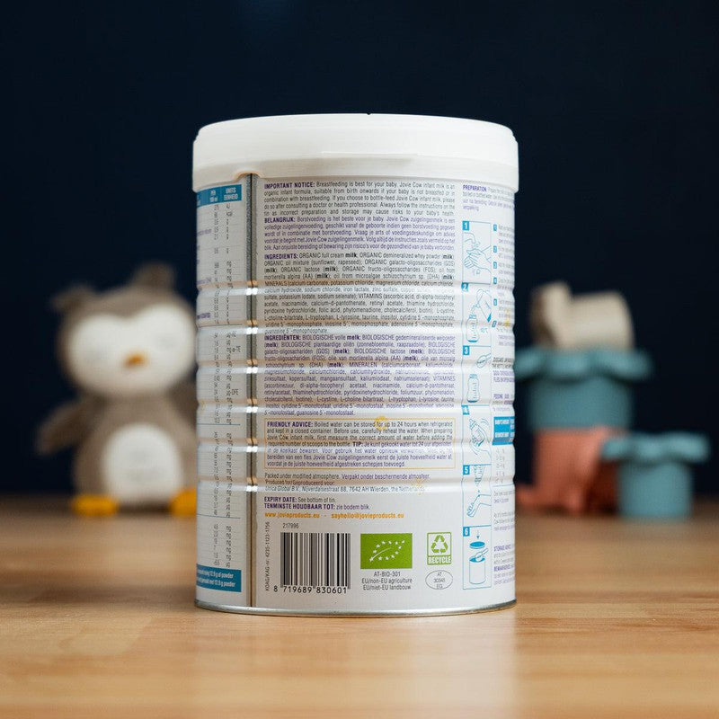 Jovie Stage 1 (0-6 Months) Organic Cow Milk Formula (800g)