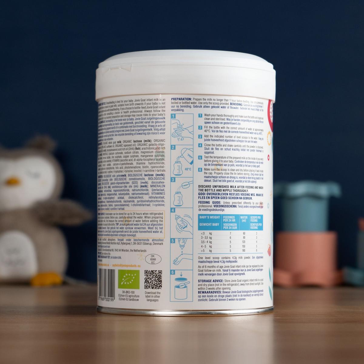 Jovie Stage 1 (0-6 Months) Organic Goat Milk Formula (800g)