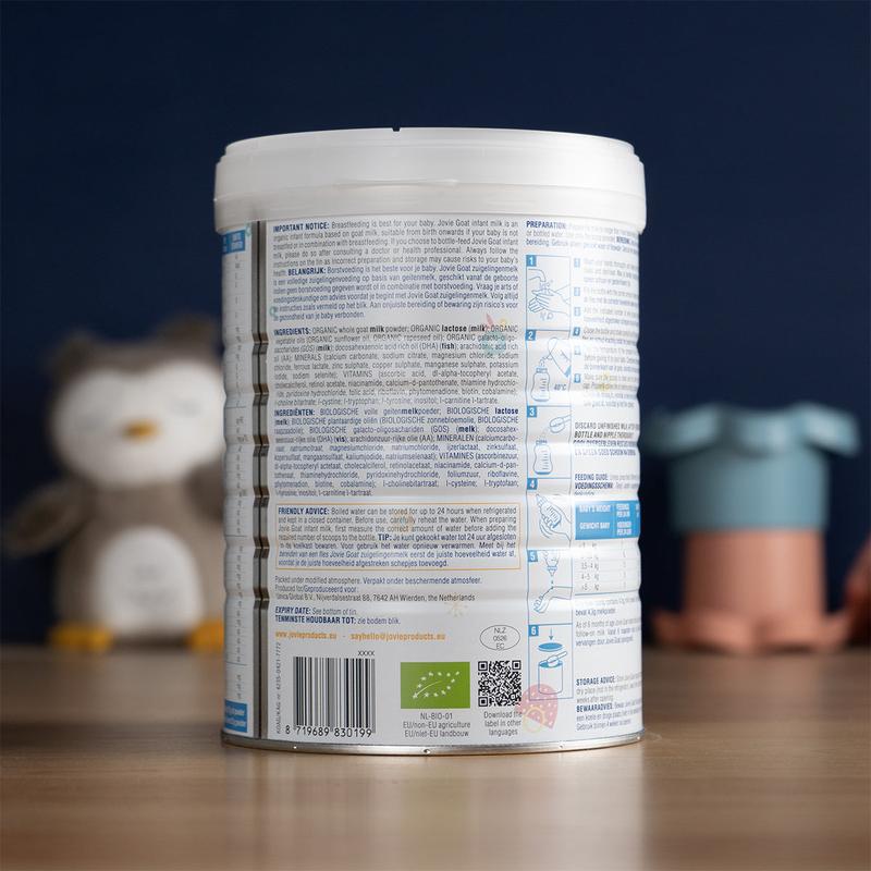 Jovie Stage 1 (0-6 Months) Organic Goat Milk Formula (800g)