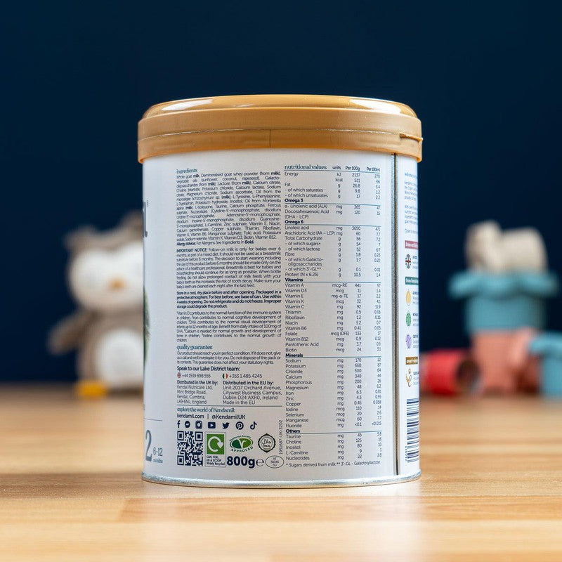 Kendamil Goat Stage 2 (6-12 Months) Follow-on Milk Formula (800g): UK Version