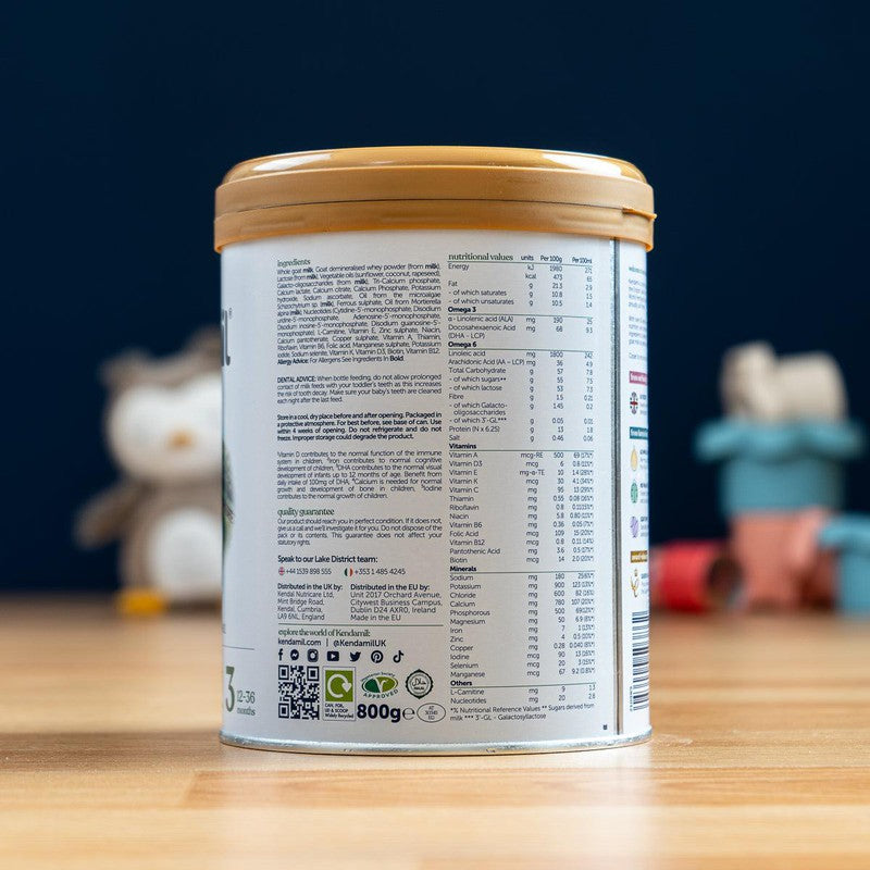 Kendamil Goat Stage 3 (12+ Months) Toddler Milk Formula (800g): UK Version