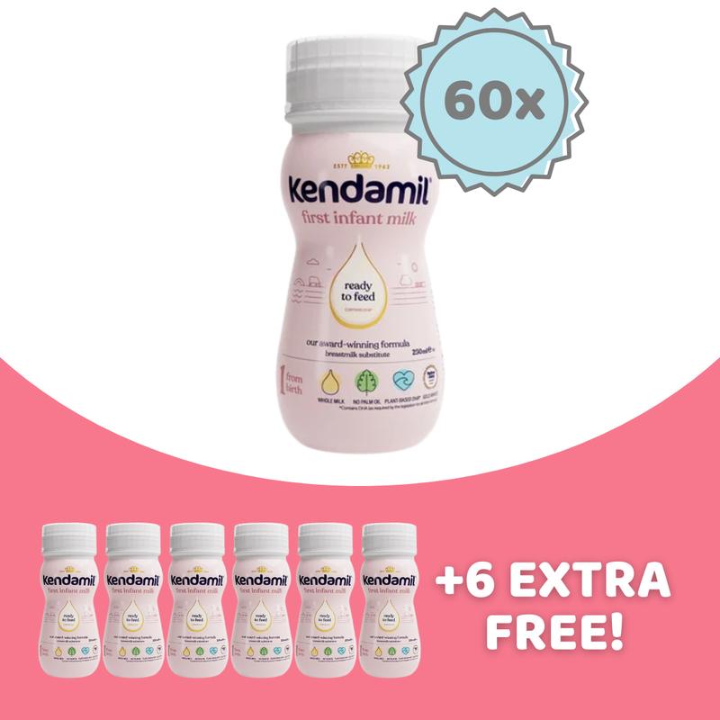 Kendamil Ready to Feed Stage 1 (0+ Months) First Infant Milk Formula (250ml) - 60 Bottles