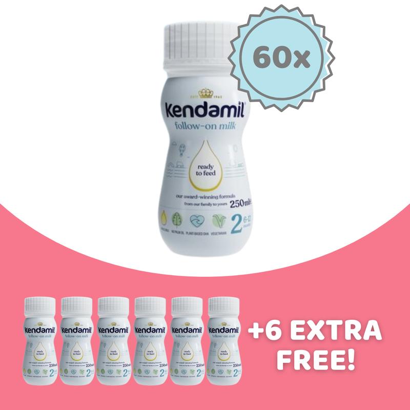 Kendamil Ready to Feed Stage 2 (6+ Months) Follow-on Milk Formula (250ml) - 60 Bottles: UK Version