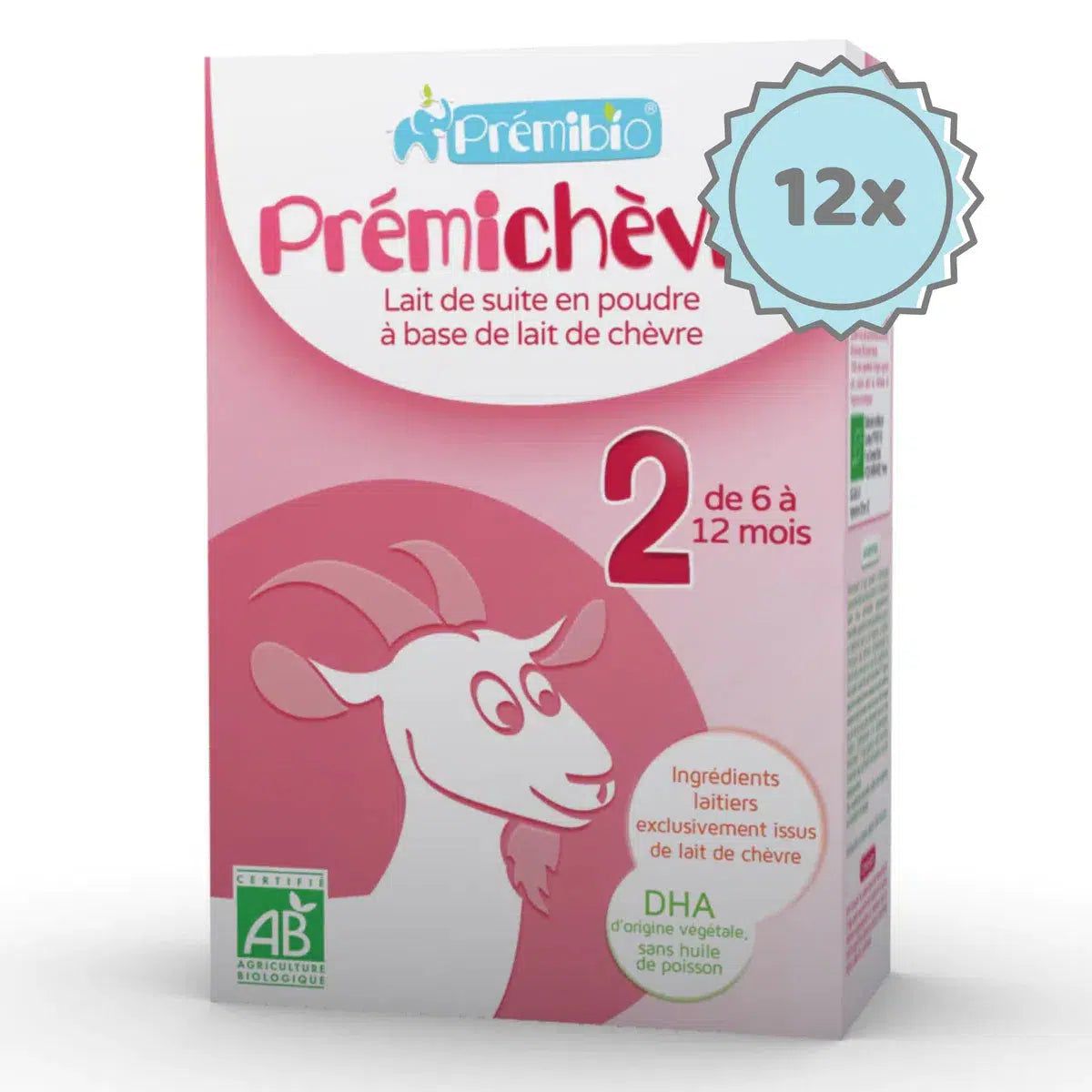 Premibio Organic Premichevre Follow-on Goat Formula- Stage 2 (6-12 Months) - (600g) - 12 Boxes
