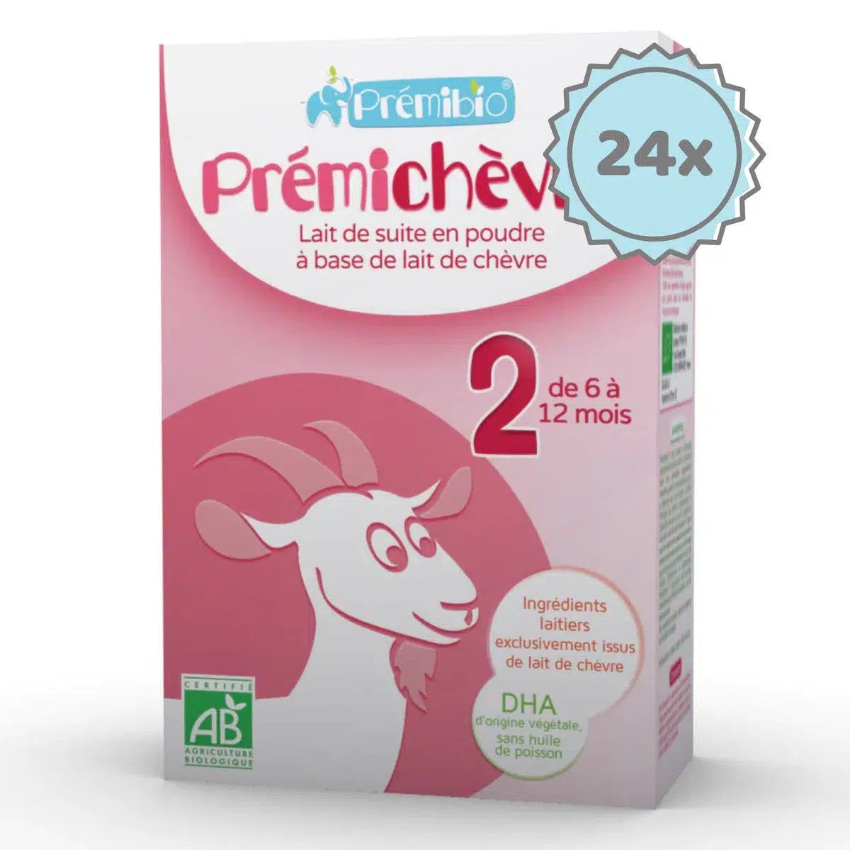 Premibio Organic Premichevre Follow-on Goat Formula- Stage 2 (6-12 Months) - (600g) - 24 Boxes