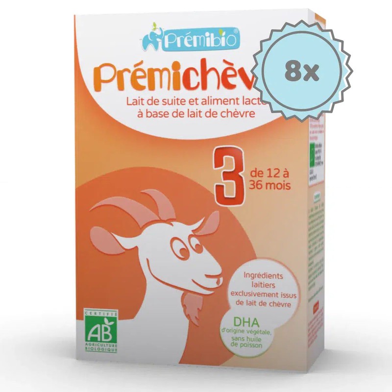 Premibio Organic Premichevre Toddler Goat Formula- Stage 3 (12 to 36 months) - (600g) - 8 Boxes